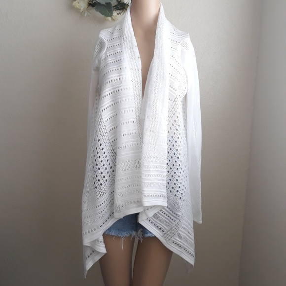 Love Scarlett Sweaters - NWT LOVE SCARLETT WHITE KNIT WATERFALL CARDIGAN